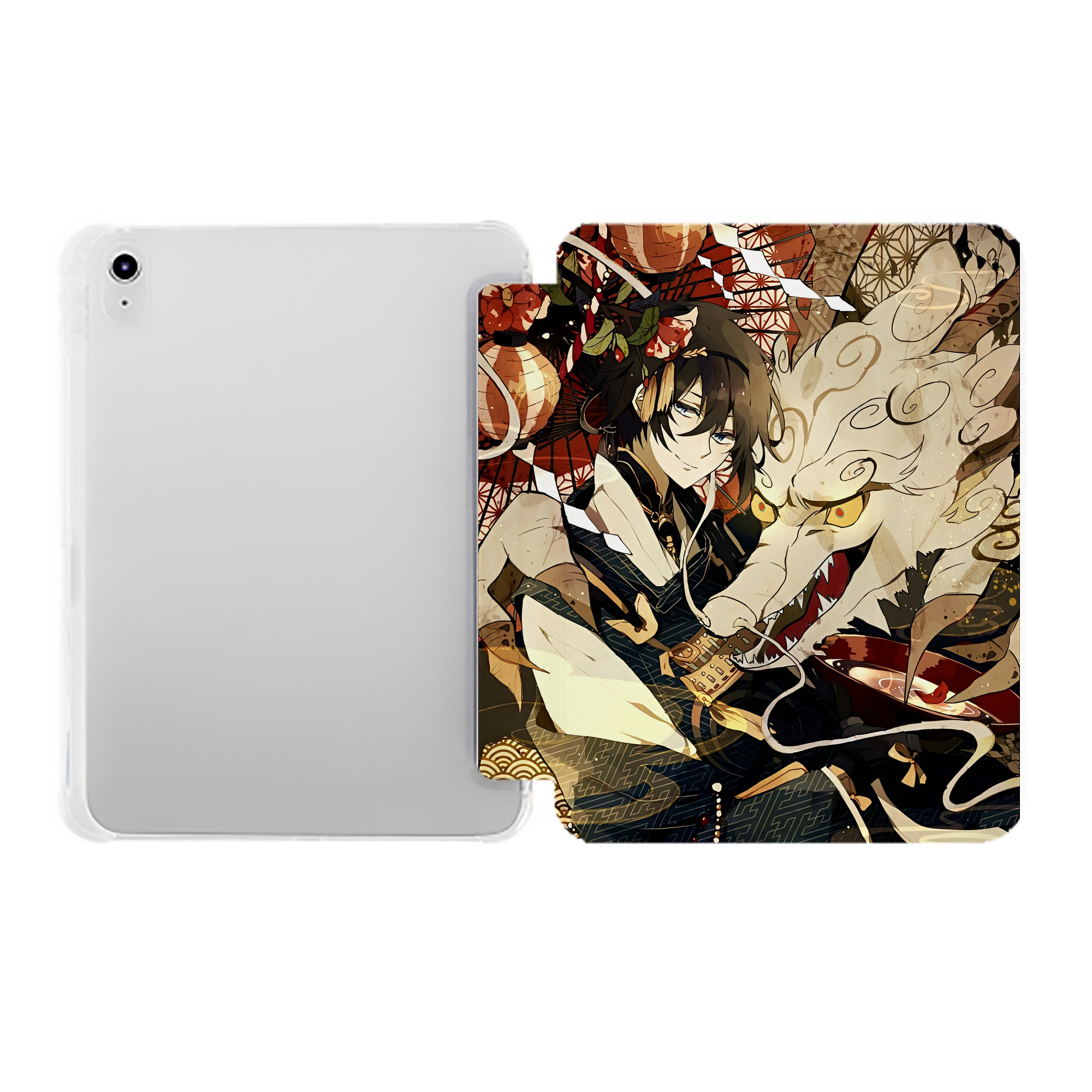（画像用） 刀剣乱舞 Touken Ranbu IPad ケース ペン収納付き 三つ折りスタンド PUレザー×シリコン 対応機種9.5/10.5/10.9インチ
